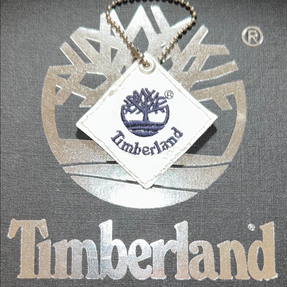 Timberland White and Navy Boot Tag